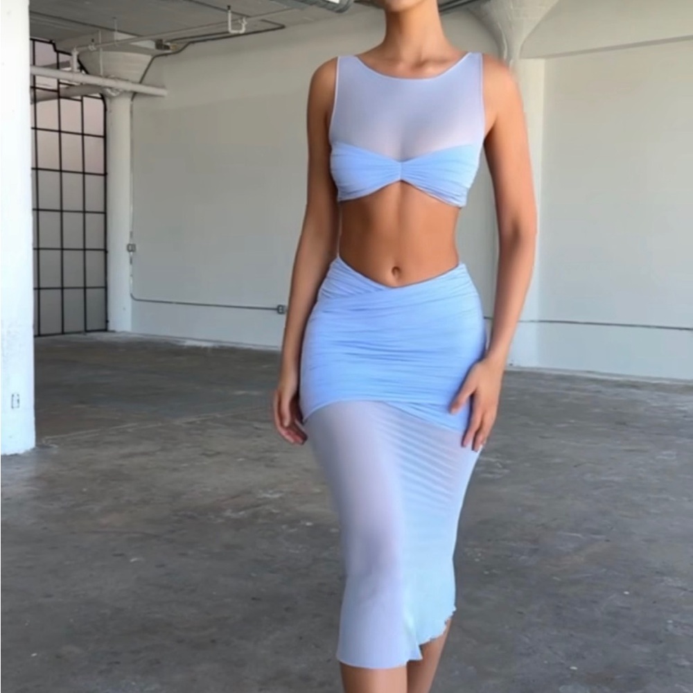 Elegant Blue Two Piece Set